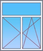 Двухрамное окно с форточкой и двумя створками